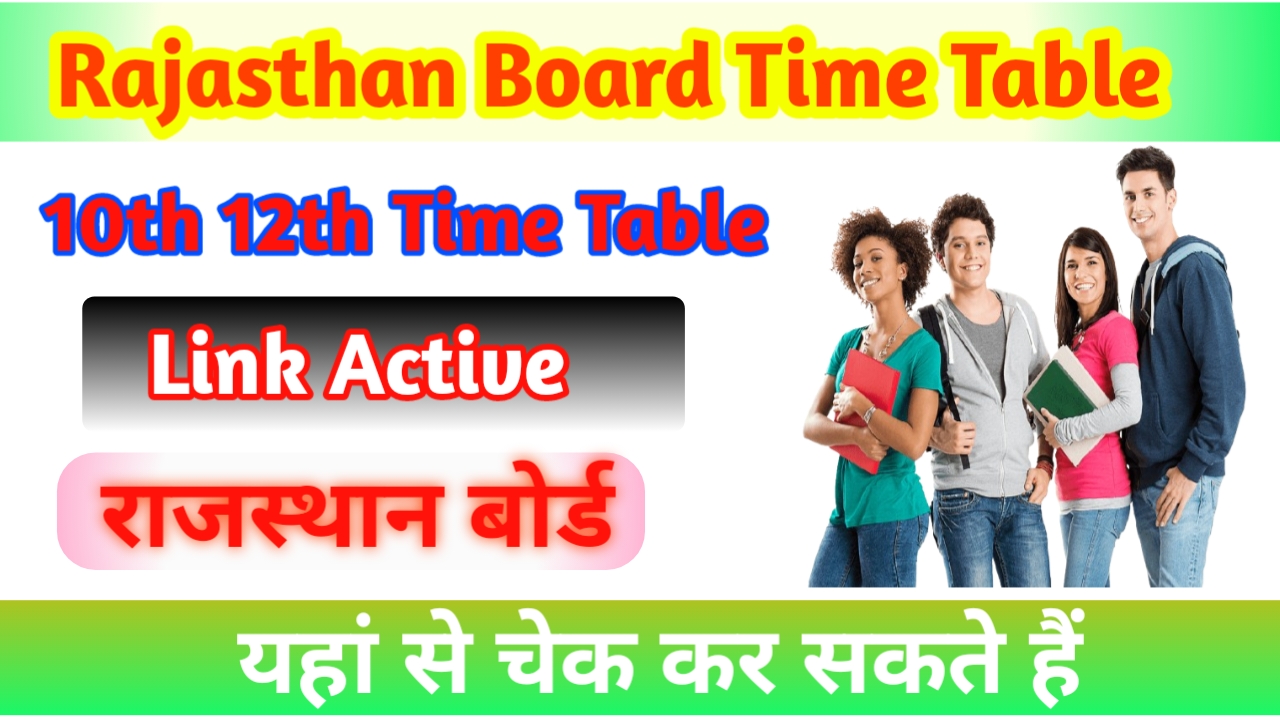 Rajasthan Board 10th &12th Time Table 2025