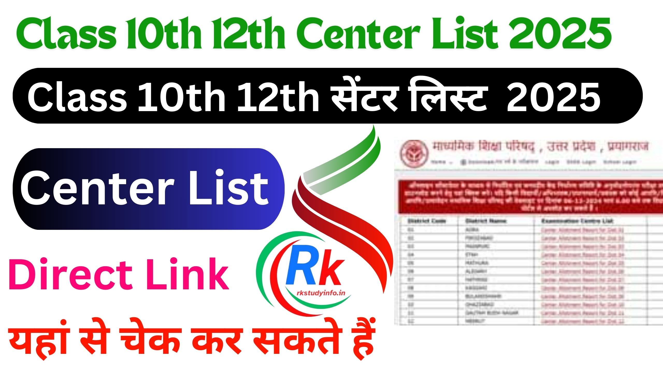 Class 10th 12th Center List