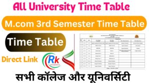 M.com 3rd Semester Time Table