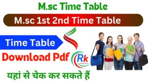 M.sc Time Table 